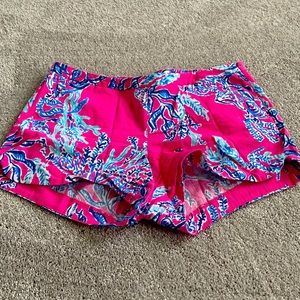 Lilly Pulitzer pink and blue coral shorts